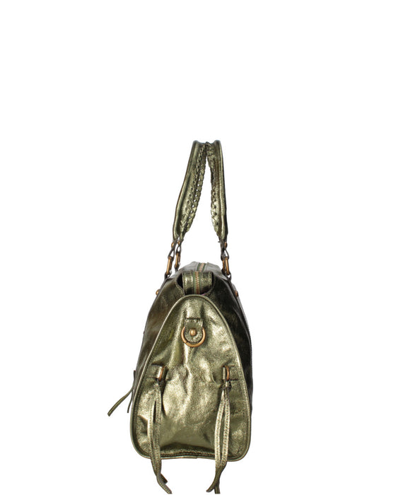 Italian Leather Shoulder Bag for Women: Modern Elegance for Work & Weekend Green- Oasisincentives