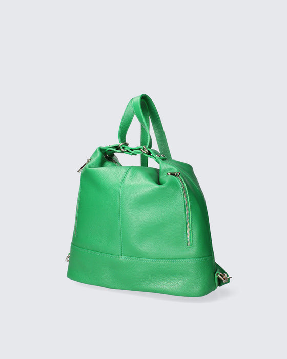 Italian Artisan Handcrafted Dollaro Leather Handbag-Backpack Made In Italy