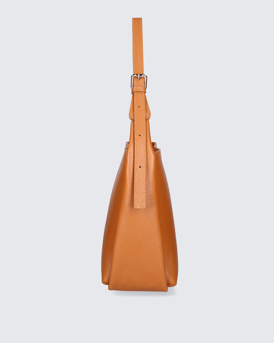 Italian Artisan Handcrafted Dollaro Leather Shoulder Handbag Made In Italy