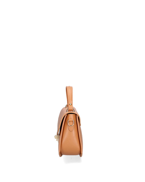 Italian Artisan Handcrafted Palmellato Leather Handbag with Twist Lock Closure Made In Italy