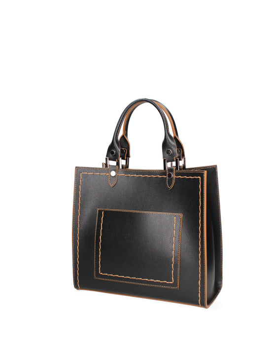 Italian Artisan Handcrafted Palmellato Leather Handbag Made In Italy