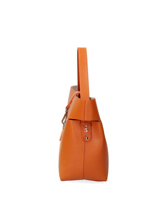 Italian Artisan Palmellato Leather Handbag with Inner Clutch Pockets Made In Italy
