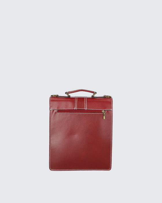 Italian Artisan Unisex Handcrafted Messenger Briefcase with Removable Shoulder Strap Made In Italy