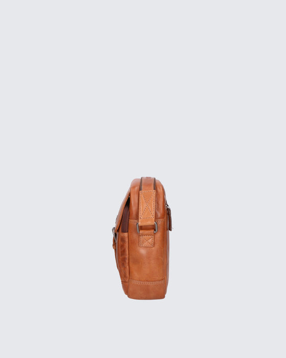 Italian Artisan Mens Handcrafted Shoulder Bag | Genuine Greased Calfskin Leather | Made in Italy