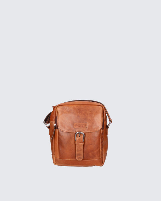 Italian Artisan Mens Handcrafted Shoulder Bag | Genuine Greased Calfskin Leather | Made in Italy