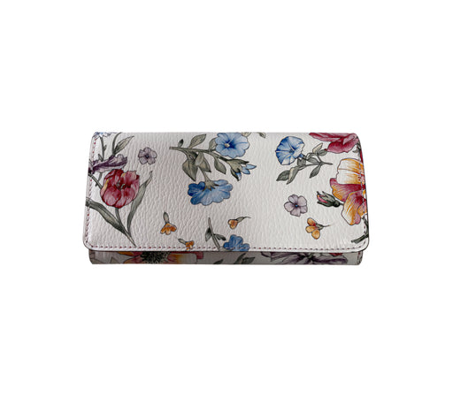 Handcrafted Italian Leather Wallet with Floral Print (Dollaro Leather), Floral Print available at OASISINCENTIVES.US