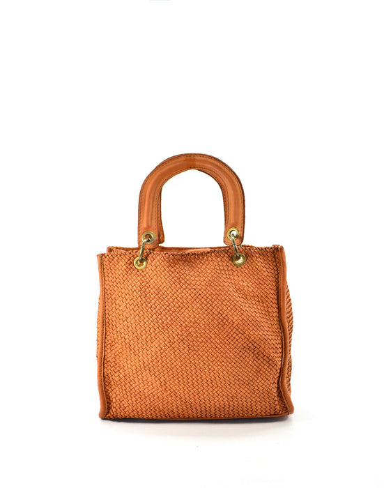 Italian Artisan Womens Handcrafted Vintage Handbags in Genuine Washed Calfskin Leather Made In Italy