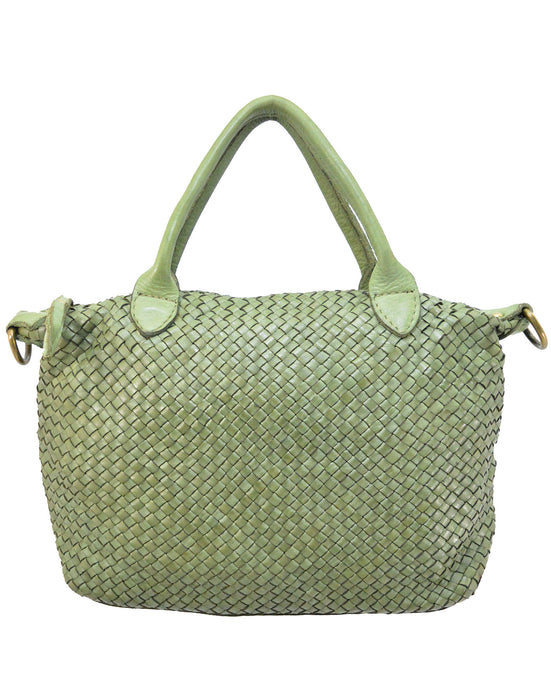 Italian Artisan Womens Handcrafted Vintage Handbags in Genuine  Washed Calfskin Leather Made In Italy- handbag with shoulder strap Mint Green-Oasisincentives