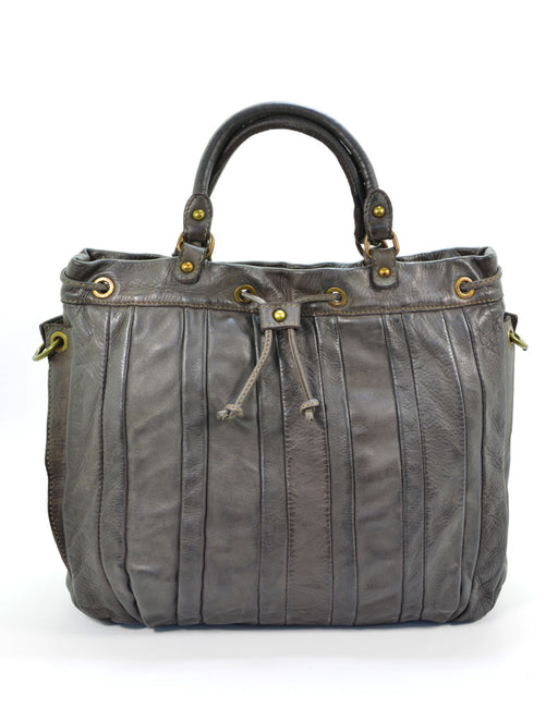 Italian Artisan Womens Handcrafted Vintage Handbags in Genuine  Washed Calfskin Leather Made In Italy- handbag with stripes Brown-Oasisincentives