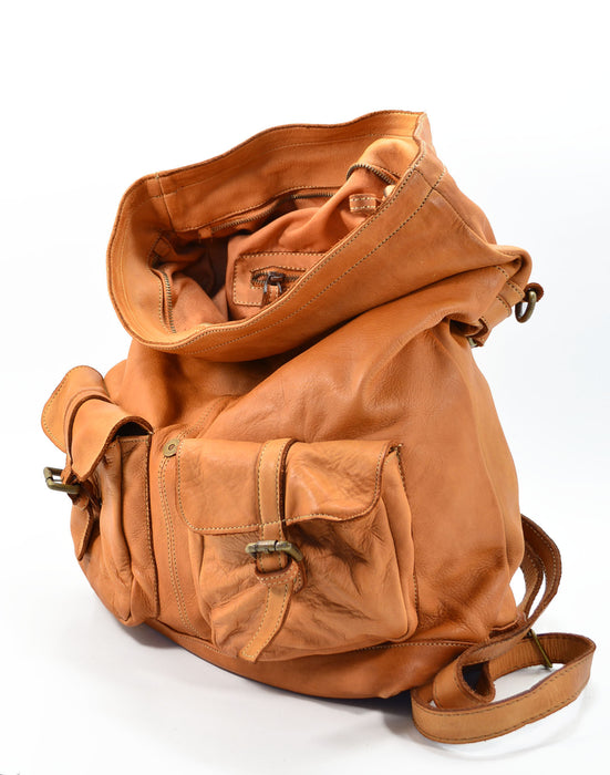 Italian Artisan Unisex Large Vintage Leather Backpack | Handcrafted in Italy