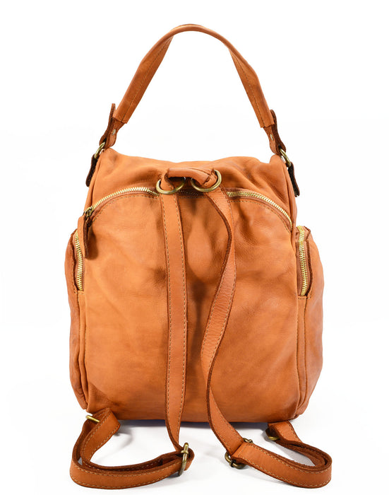 Italian Artisan Handcrafted Vintage Washed Calfskin Leather Backpack | Made In Italy
