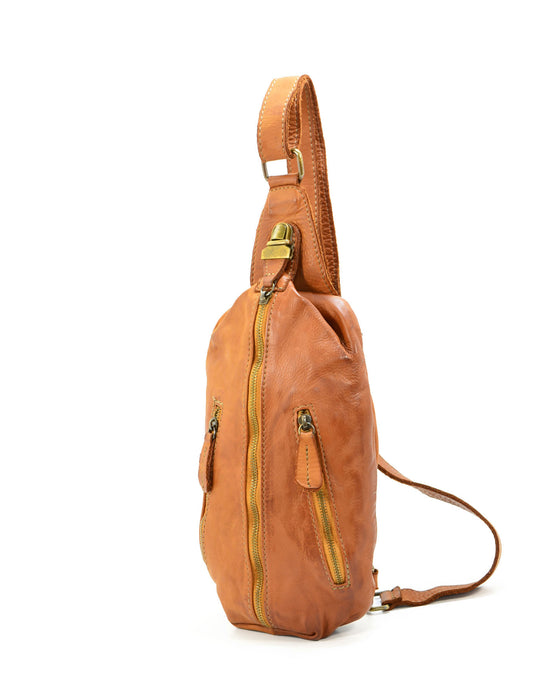 Italian Artisan Men's Handcrafted Shoulder Bag |Vintage Washed Calfskin Leather | Made In Italy