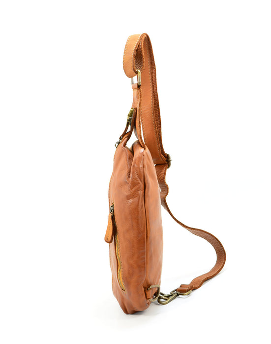 Italian Artisan Men's Handcrafted Shoulder Bag |Vintage Washed Calfskin Leather | Made In Italy