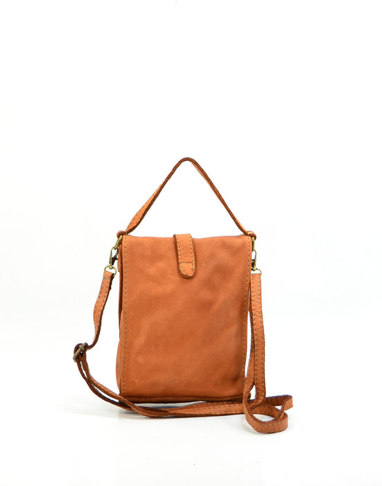 Italian Artisan Unisex Vintage Calfskin Leather Mobile Phone Holder Bag