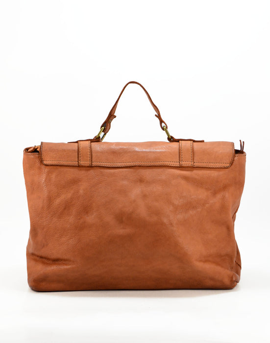 Italian Artisan Handcrafted Unisex Vintage Travel Bag Made In Italy Cognac-Oasisincentives.us