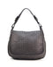 Italian Artisan Handcrafted Vintage Washed Calfskin Leather Shoulder Handbag Made In Italy- Black-Oasisincentives.us