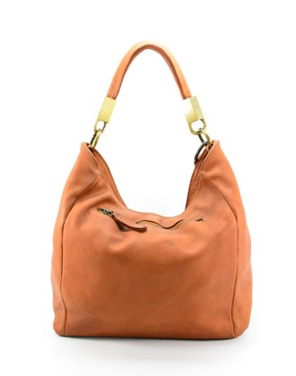 Italian Artisan Womens Handcrafted Vintage Washed Calfskin Leather Shoulder Handbag Made In Italy