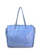 Italian Artisan Handcrafted Vintage Washed Calfskin Leather Shopper Handbag | Made in Italy Denim Blue Oasisincentives.us