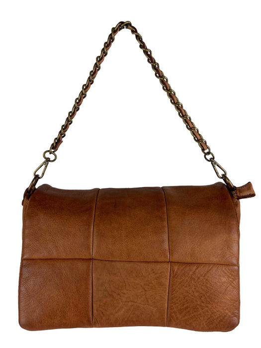 Italian Artisan Mattia Womens Luxury Padded Vintage Washed Effect Leather Shoulder Bag Made In Italy