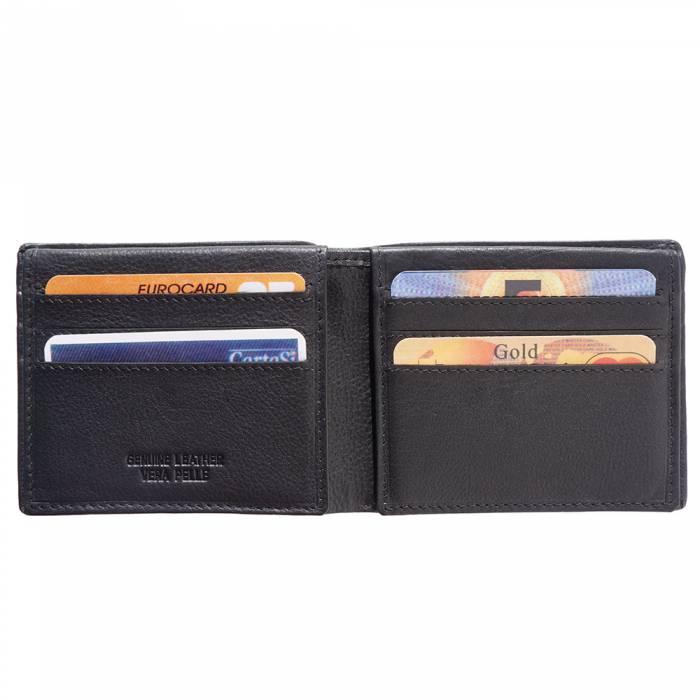 Italian Artisan Arturo Mens Medium Wallet in Calfskin Soft Leather with Double Flap Made In Italy
