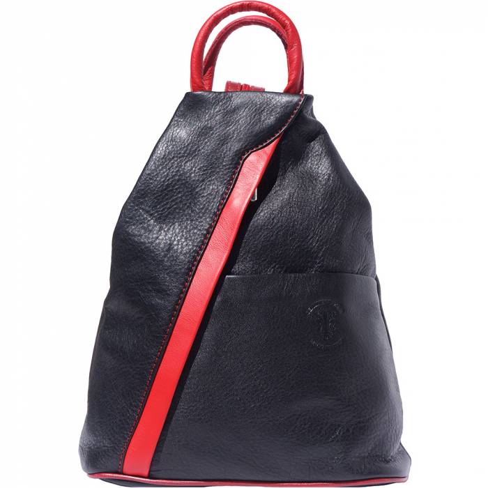Leather CROSSBODY bag made of italian leather color black or red