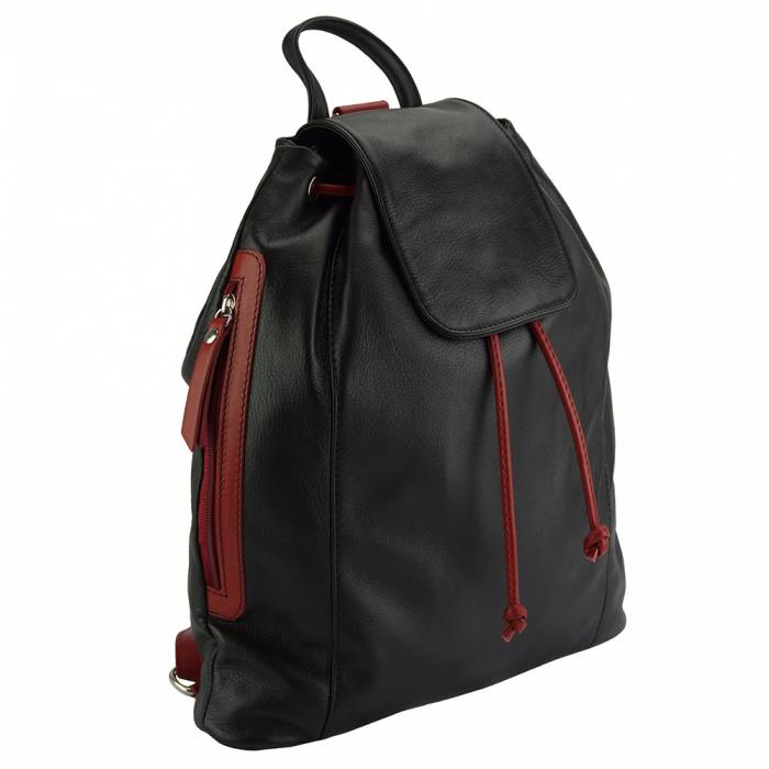 Leather Backpack Black color Made in Italy