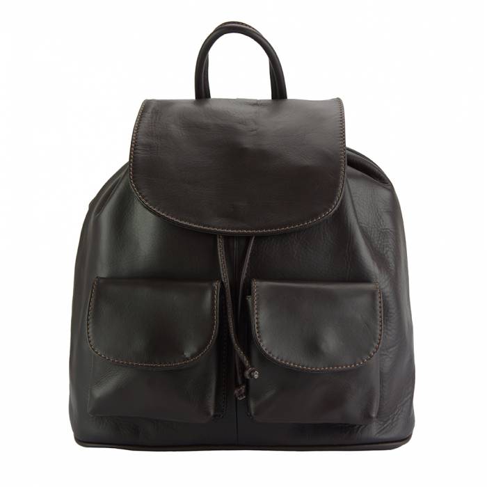 Italian Artisan Irene Womens Sporty Leather Backpack Made In Italy