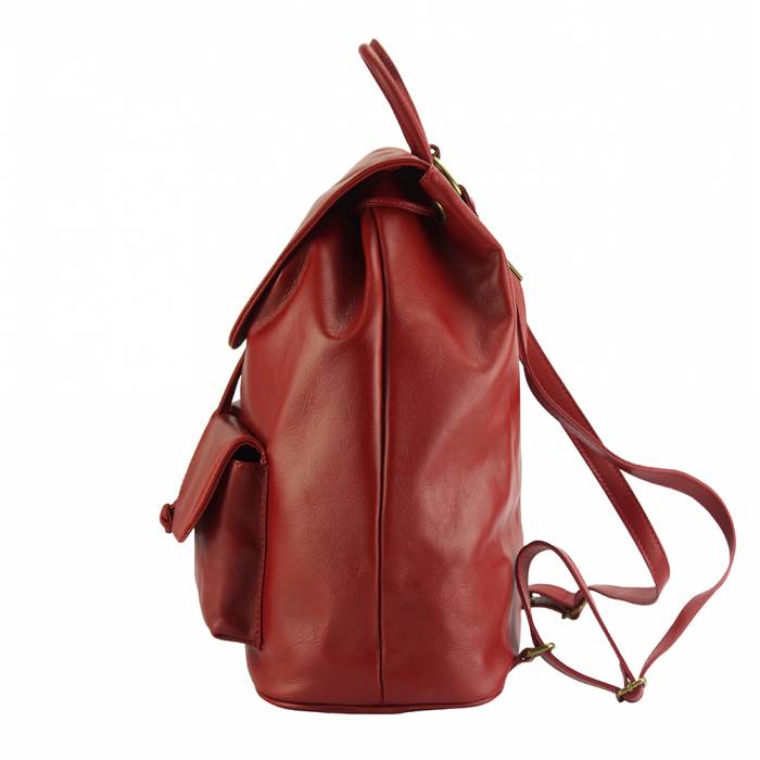 Italian Artisan Irene Womens Sporty Leather Backpack Made In Italy