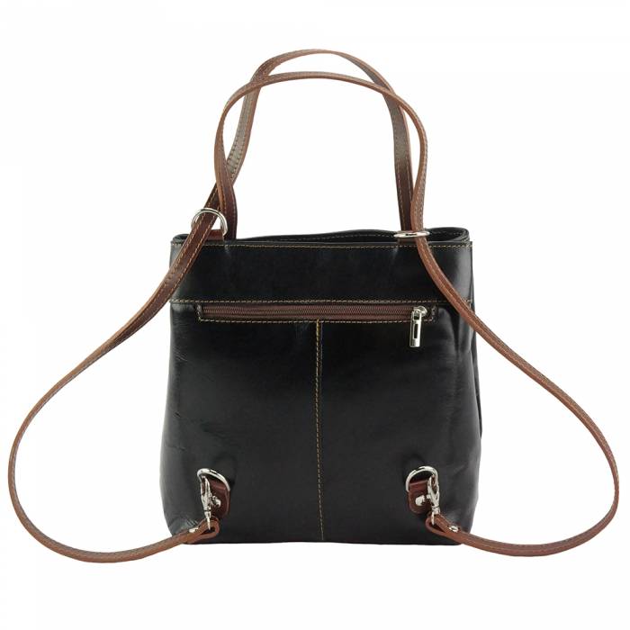 Italian Artisan Lidia Womens Luxury Handmade Leather Convertible Backpack-Shoulder Bag Made In Italy 
