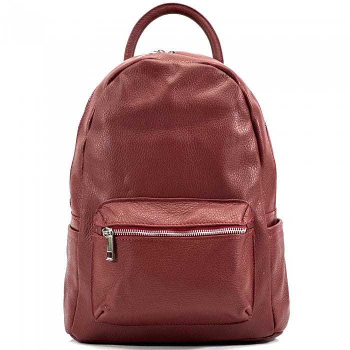 Italian Artisan Silvia Handcrafted Backpack In Pure Soft Calfskin Leather Made In Italy