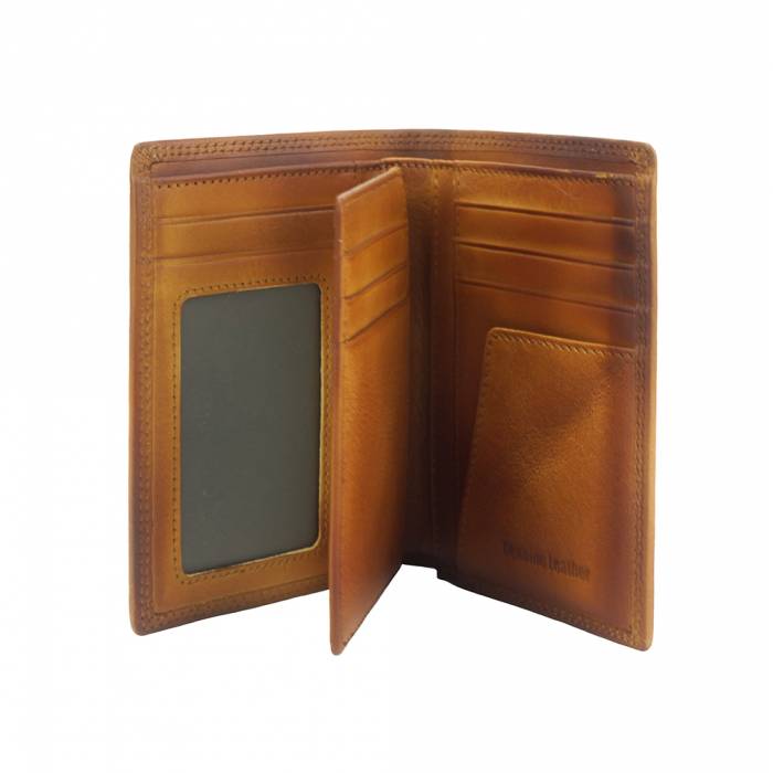 Italian Artisan Alfio Unisex Wallet In Vintage Leather Made In Italy