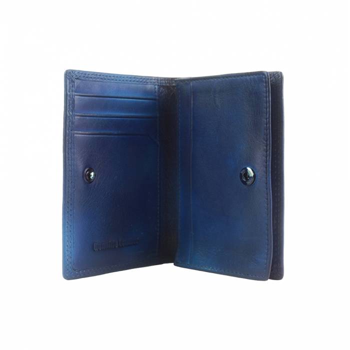 Italian Artisan Giuseppe Handcrafted Card Holder Envelope In Vintage Leather Made In Italy