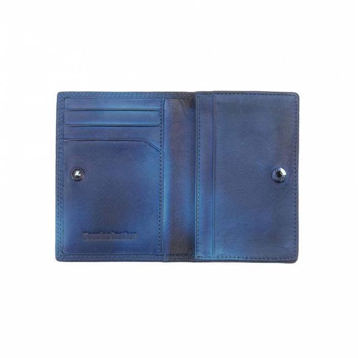 Italian Artisan Giuseppe Handcrafted Card Holder Envelope In Vintage Leather Made In Italy