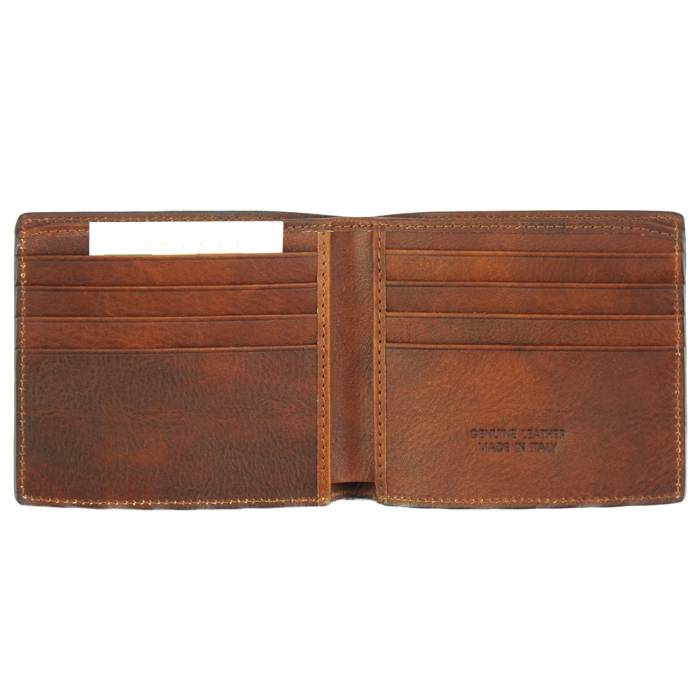 Italian Artisan Mens Handcrafted Luxurious Wallet In Natural Leather Made In Italy