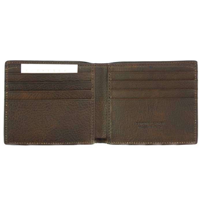 Italian Artisan Mens Handcrafted Luxurious Wallet In Natural Leather Made In Italy