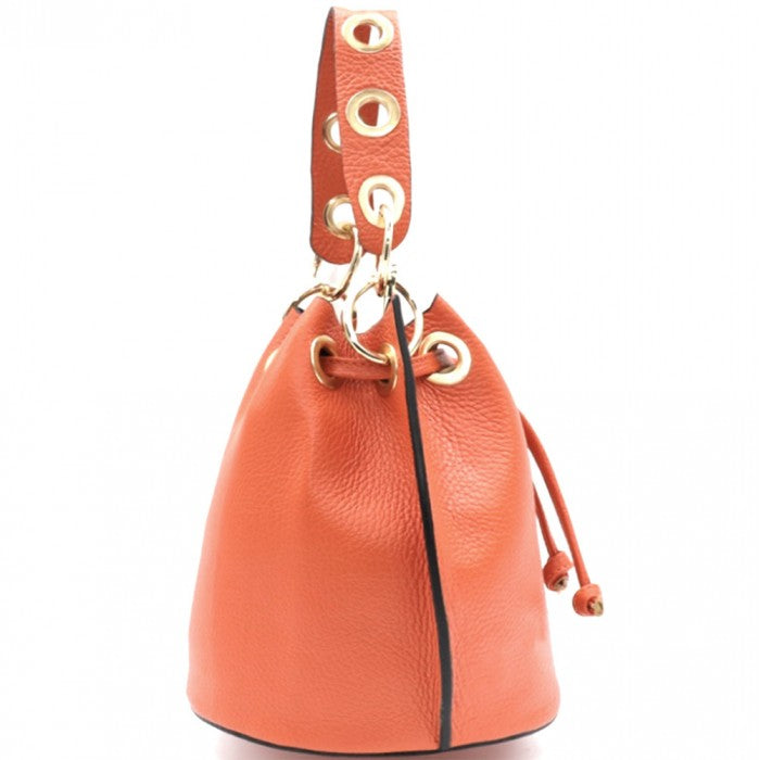 Italian Artisan Agostino Womens Handcrafted Leather Bucket Handbag Made In Italy