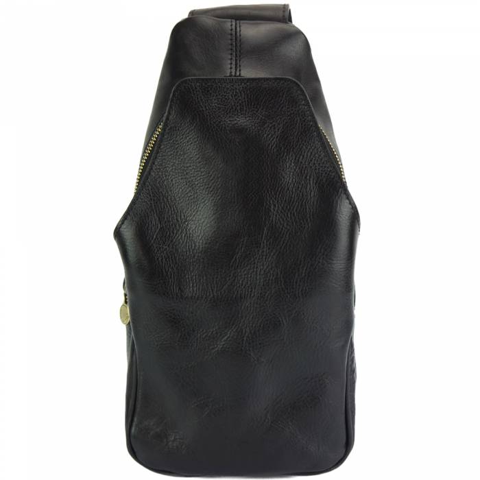Italian Artisan Milo Mens Sling Bag in Vacchetta Leather Made In Italy
