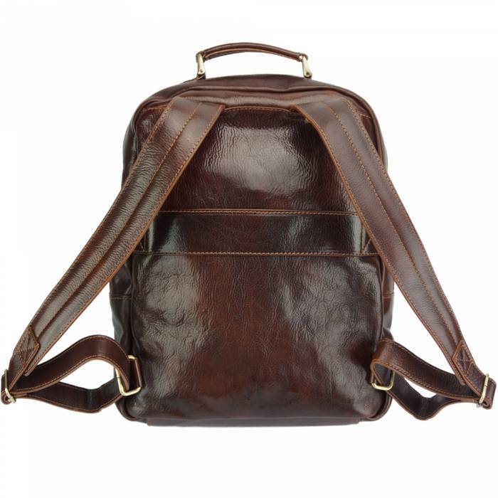 Italian Artisan Alex Luxury Unisex Backpack in Vacchetta Leather Made In Italy