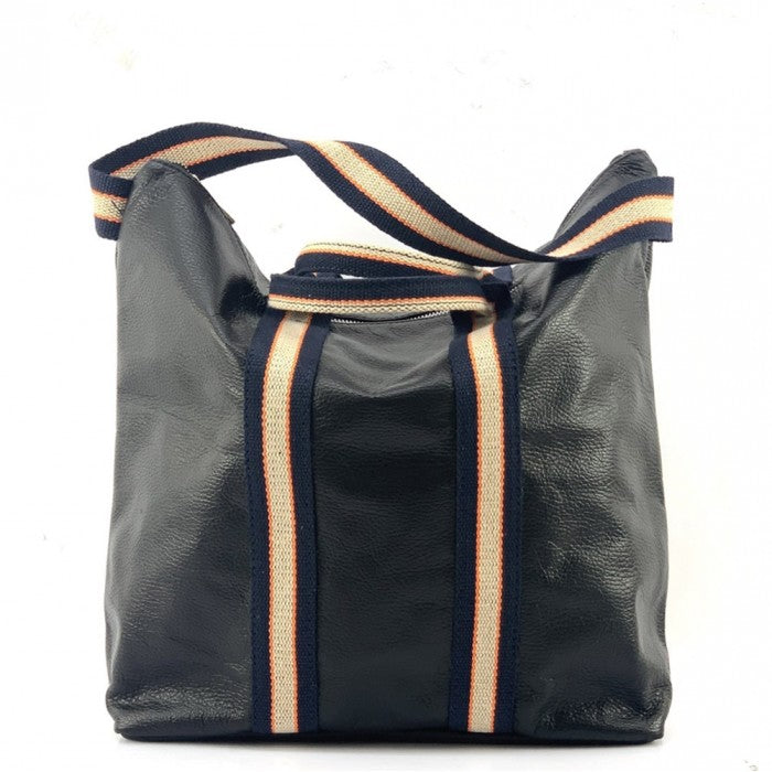 Italian Artisan Womens Handcrafted Tote Backpack In Genuine Soft Calfskin Leather Made In Italy