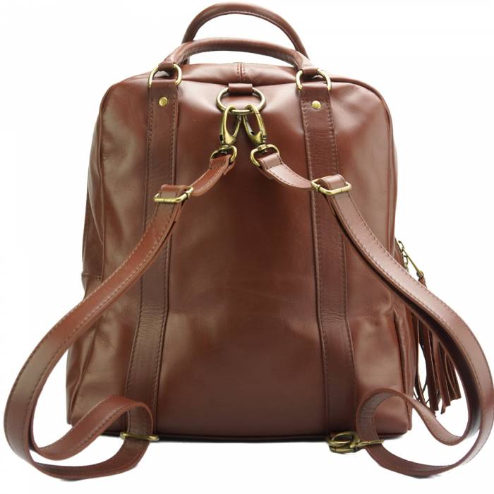 Italian Artisan Womens Luxury Leather Tote Backpack Handbag Made In Italy