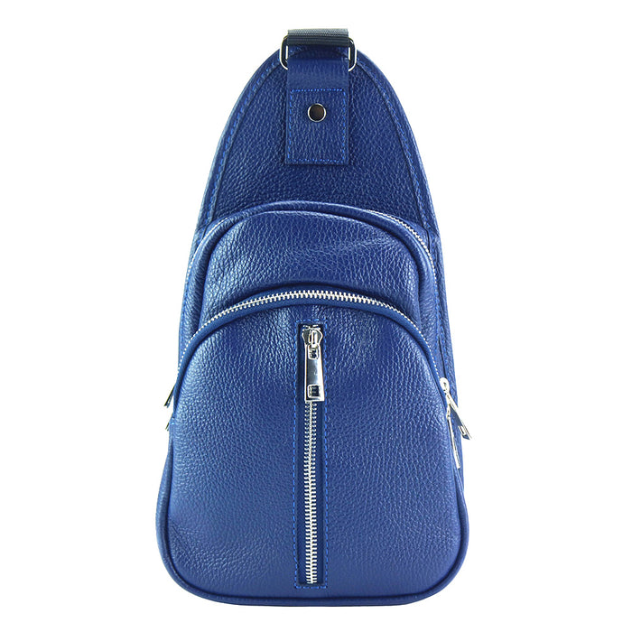 Italian Artisan Marco Womens Sporty Single Shoulder Backpack In Calfskin Leather Made In Italy