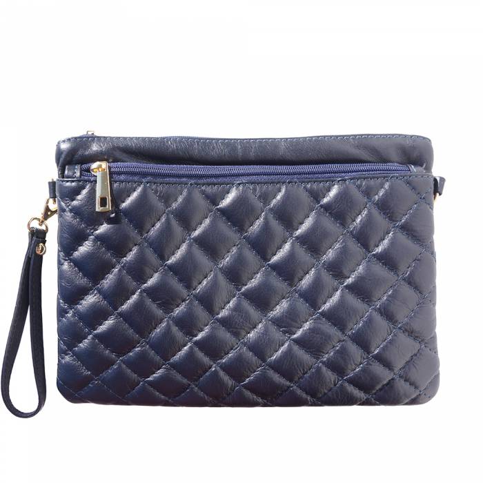 Italian Artisan Womens Luxury  Crossbody Wristlet Made With Quilted Calf Leather Made In Italy