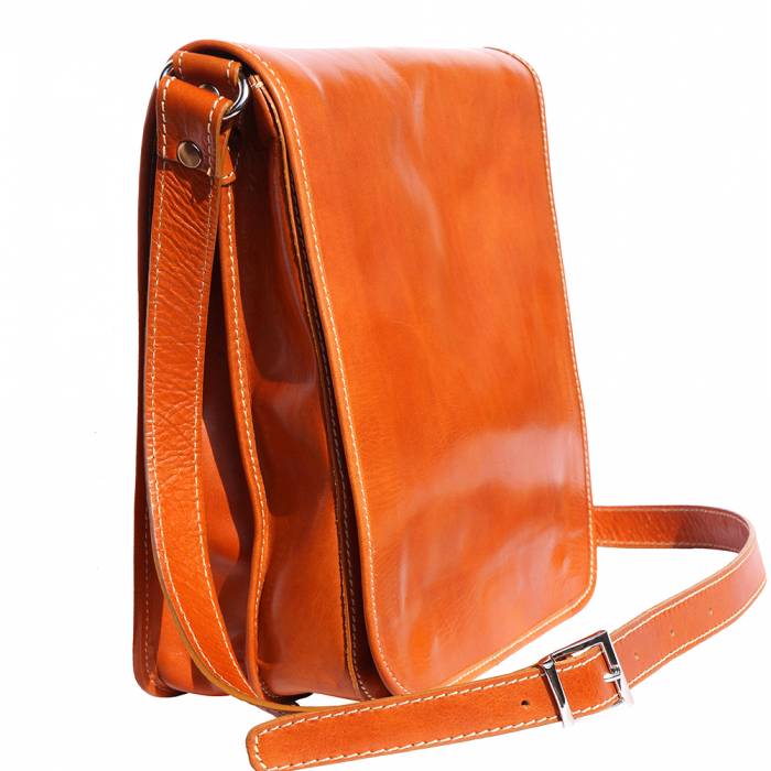 Italian Artisan Mirko MM Unisex Luxury Handmade Genuine Calf Leather Messenger Bag Made In Italy