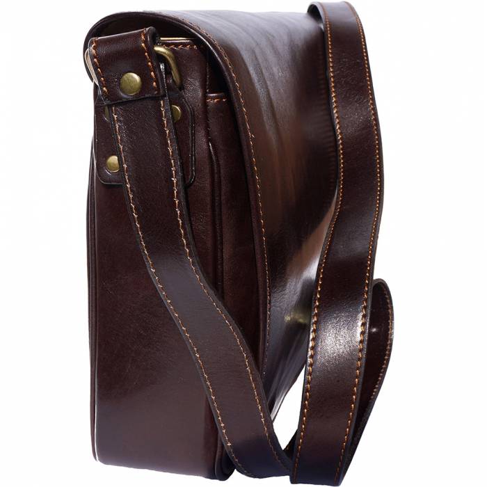 Italian Artisan Large Unisex Luxury Handmade Genuine Calf Leather Business Messenger Bag Made In Italy