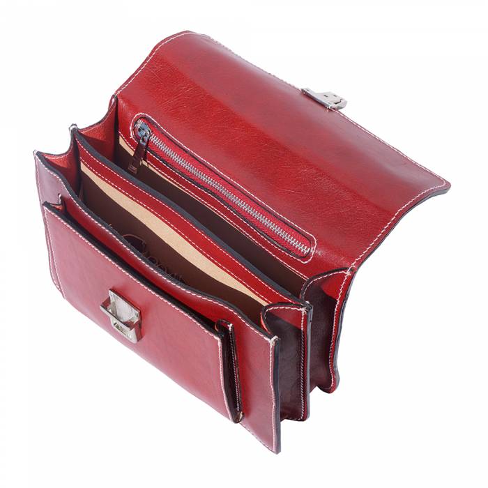 Italian Artisan Lucio Handmade Mini Leather Briefcase Made In Italy Unisex