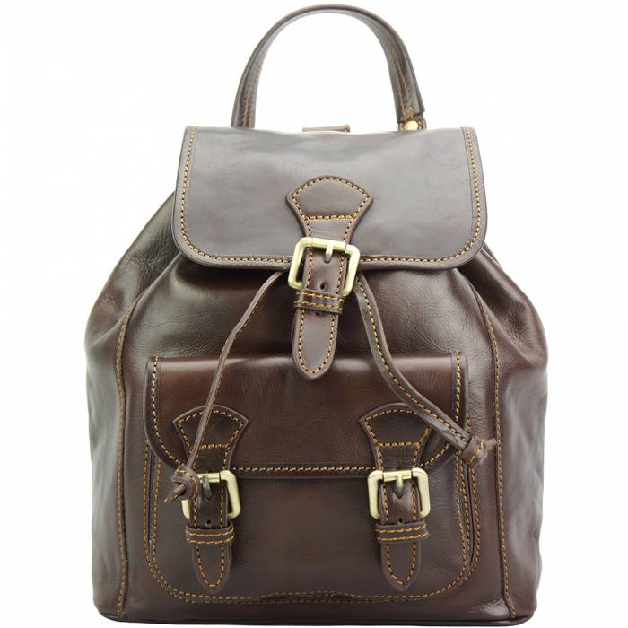 Italian Artisan Tuscany Womens Backpack In Calfskin Leather Made In Italy - Oasisincentives
