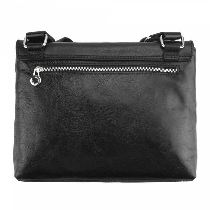 Italian Artisan Unisex Luxury Flap Messenger Bag in Smooth Vacchetta Leather Made In Italy
