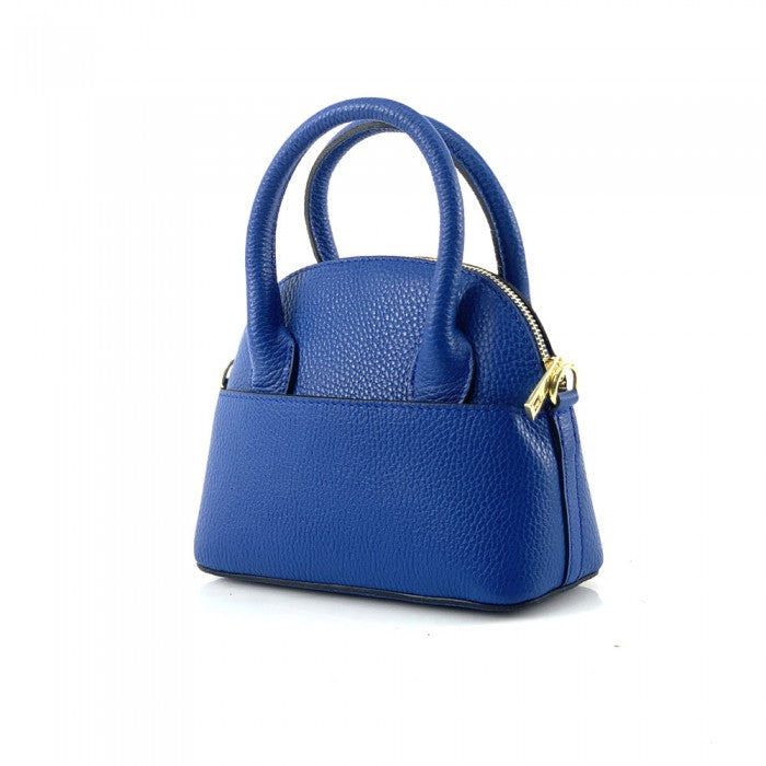 Italian Artisan Womens Handcrafted Bowling Leather Handbag In Genuine Calf Leather Made In Italy