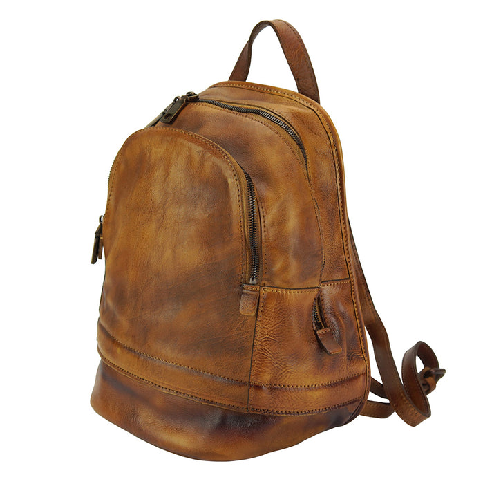 Italian Artisan Marinella Womens Vintage Leather Backpack Made In Italy