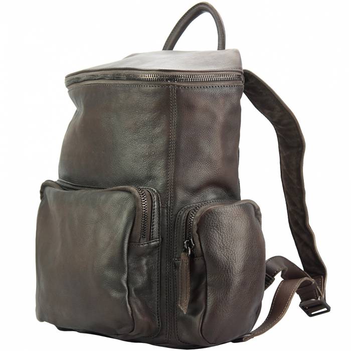 Italian Artisan Michaela Unisex Vintage Backpack in Calfskin Leather Made In Italy